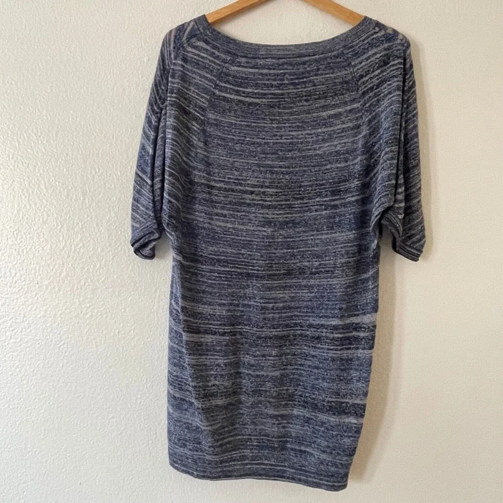 BCBGMaxAzria‎ Tunic Sweater T-Shirt Dress Size Small Blue Space Dye Batwing Knit - Picture 3 of 10